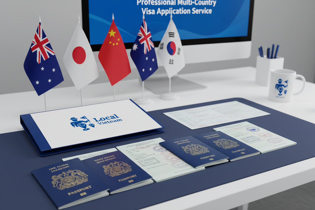 Dịch vụ visa 5 quốc gia Anh Nhật Trung Hàn Úc