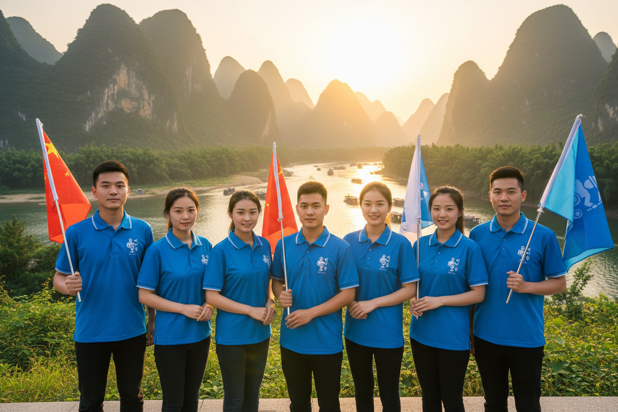 Chinese-speaking tour guides leading tours from Vietnam to Shanghai