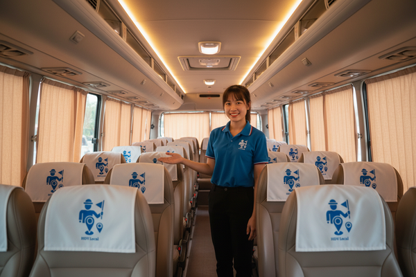 HDV Local - Nội thất xe 16 chỗ, Thuê Xe 16 Chỗ Du Lịch 