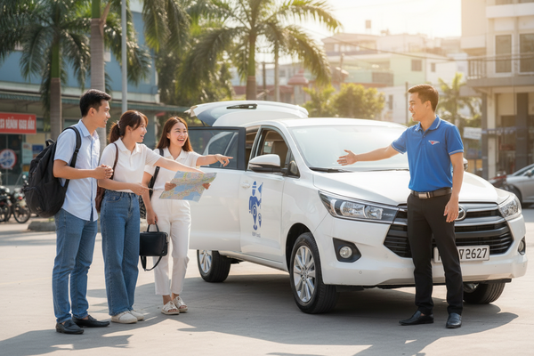 HDV Local - Nhóm bạn đón xe Thuê Xe Du Lịch Cho Gia Đình Tại Hà Nội