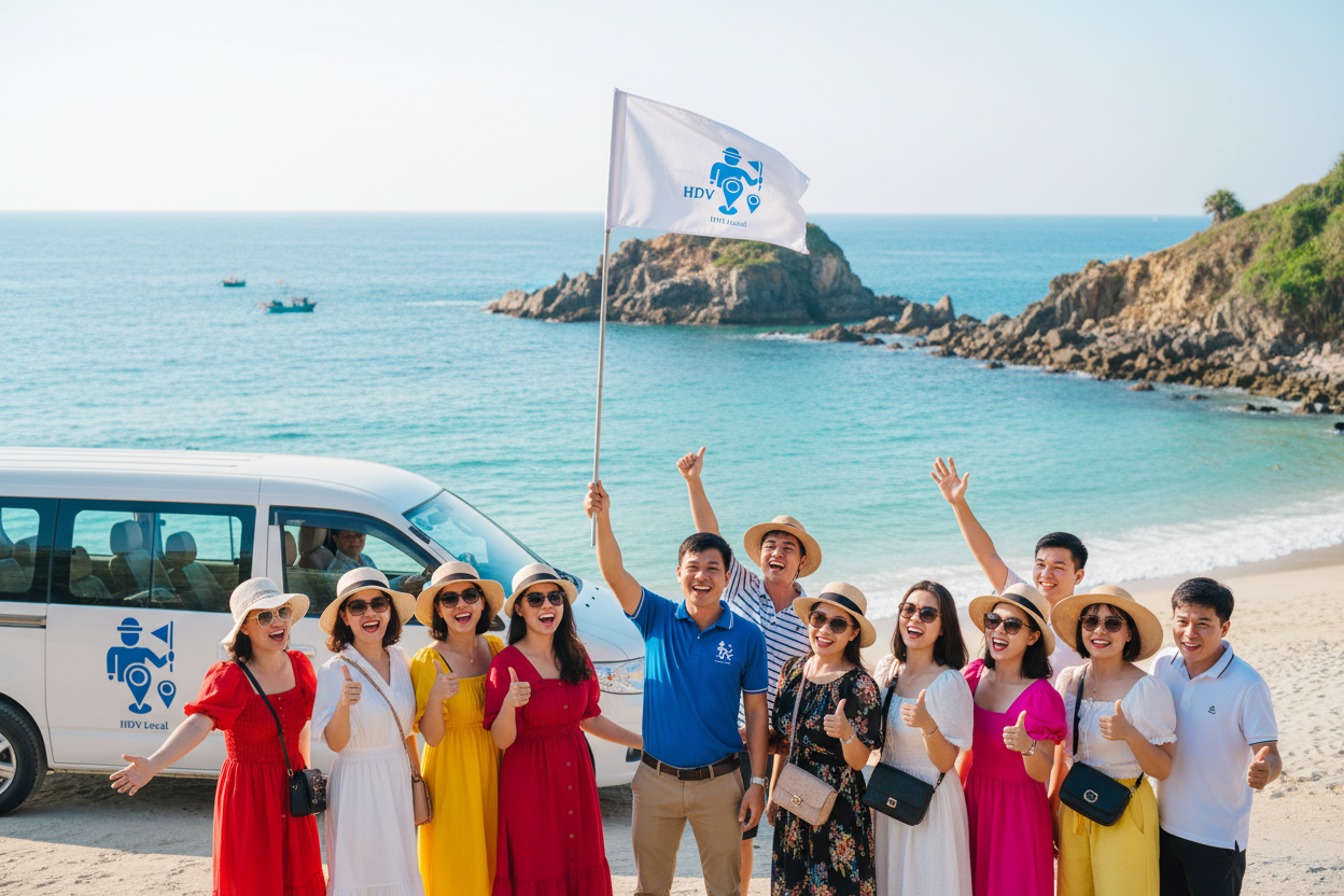 HDV Local - Đoàn khách tại Bãi Xép Tuy Hòa