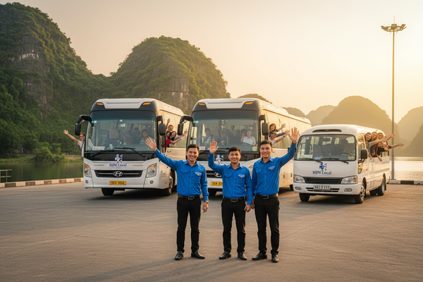 HDV Local - Đoàn xe xuất phát Hà Nội Thuê Xe Du Lịch Cho Khách Đoàn Tại Hà Nội