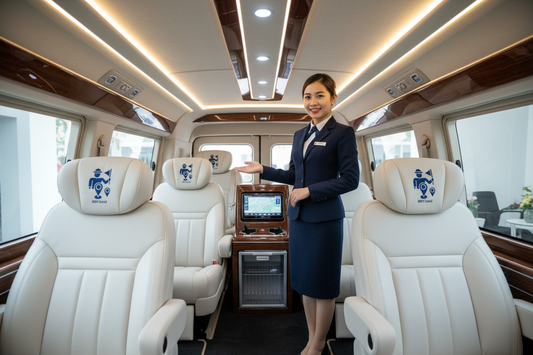Nội thất Limousine VIP HDV Local Thuê Xe Limousine Du Lịch Tại Tuy Hòa