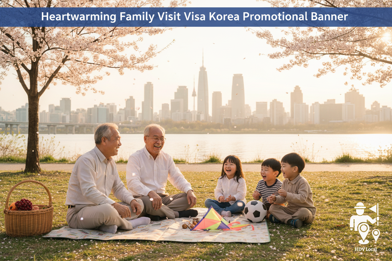 Ông bà thăm cháu tại Han River Seoul