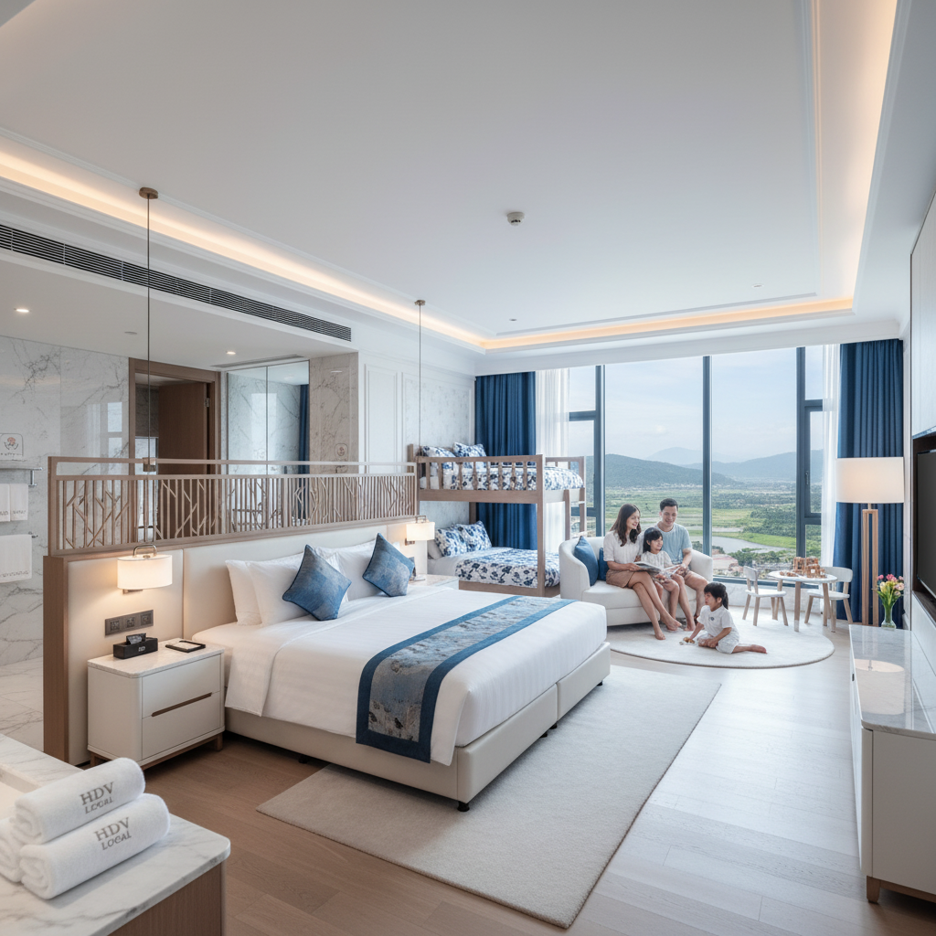 Phòng gia đình HDV Local 5 Dịch vụ book phòng khách sạn ngày lễ Tại Tuy Hòa