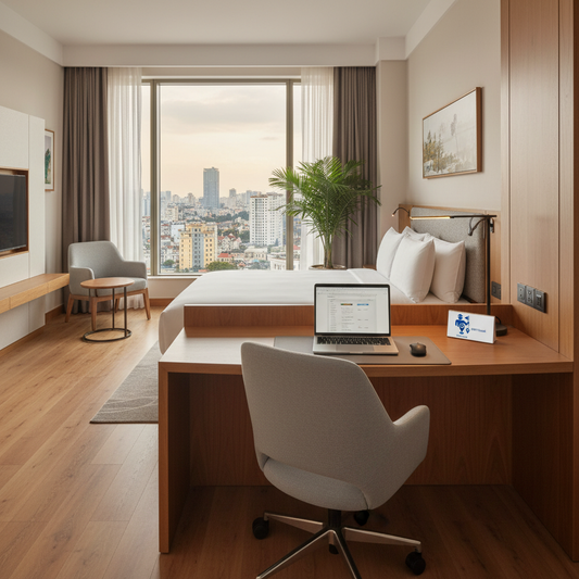 Phòng khách sạn có workspace Dịch Vụ Book Phòng Khách Sạn Có Bàn Làm Việc Tại Tuy Hòa