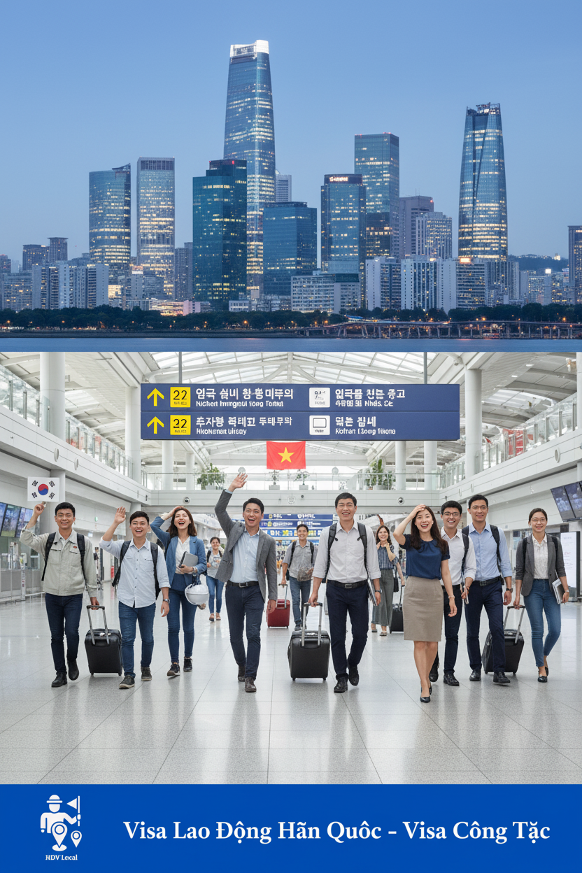 Poster Visa Lao Động - Sân bay Incheon