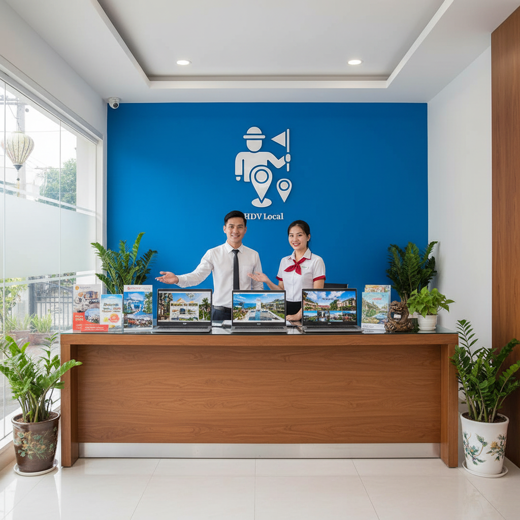 Quầy lễ tân HDV Local Dịch Vụ Book Phòng Khách Sạn Gần Biển Tại Tuy Hòa