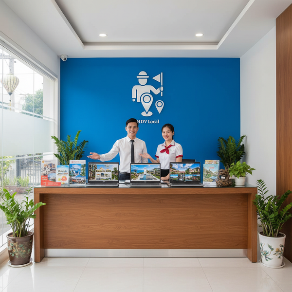 Quầy lễ tân HDV Local Dịch Vụ Book Phòng Khách Sạn Gần Biển Tại Tuy Hòa