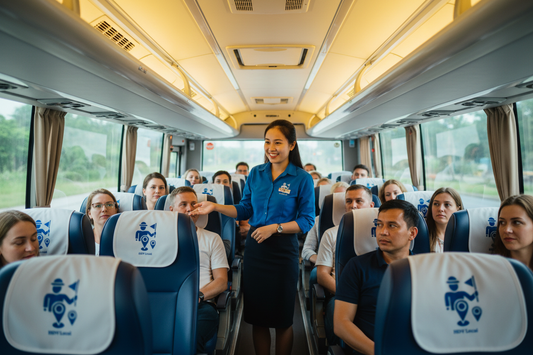 Xe Đoàn Quy Nhơn - Hướng dẫn viên trên xe Thuê Xe Du Lịch Cho Khách Đoàn Tại Quy Nhơn